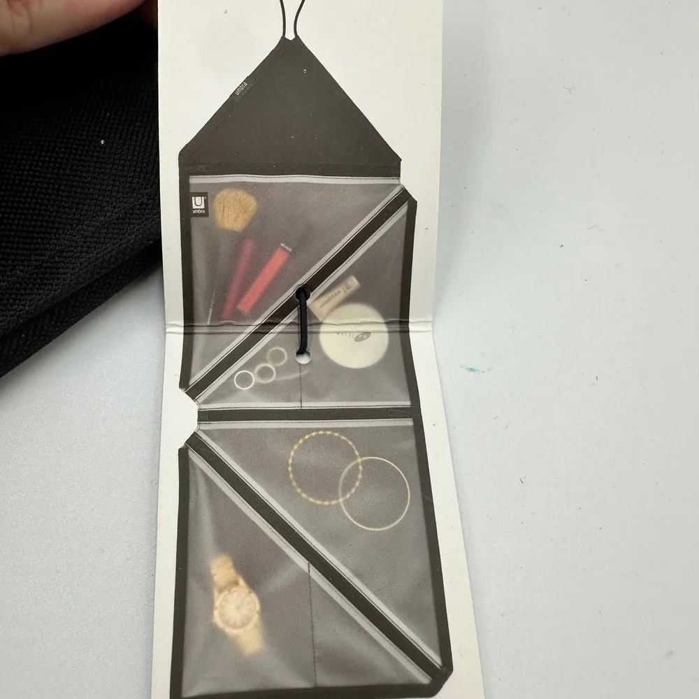 Umbra Tangram Organizer Black Hanging Travel Jewelry Makeup Laura Carwardine